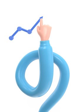 Mavi şişme balonu tutan el. Beyaz arkaplanda 3 boyutlu izole edilmiş görüntü. yaz tatili