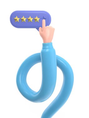 Mavi notlu 3D karakter