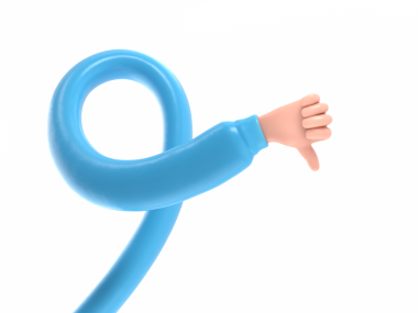 Mavi işaretli 3D el çizimi