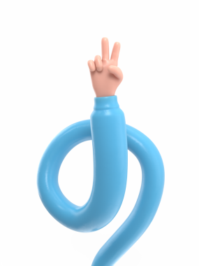 Komik mavi lastik eldivenli çizgi film karakteri.