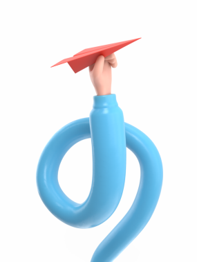 Şeffaf arkaplan modeli. Kağıttan uçak iş adamının elinde. Hedefe doğru ilerleyin. Yaratıcı hayal gücü. Saydam arkaplanı olan PNG dosyalarını destekler. Uzun silah kavramı.