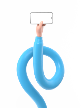 Şeffaf arkaplan, akıllı telefona dokunan 33D model el. cep telefonu kullanımının karikatür simgesi veya maketi, şeffaf arkaplanı olan PNG dosyalarını destekler..