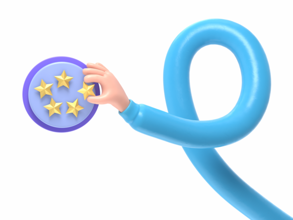 Soru işareti olan bir yıldızı tutan el. vektör illüstrasyonu.