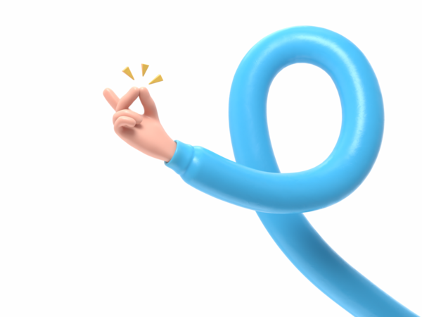 Beyaz arka planda 6 numaralı el izole edilmiş. 3d oluşturma.