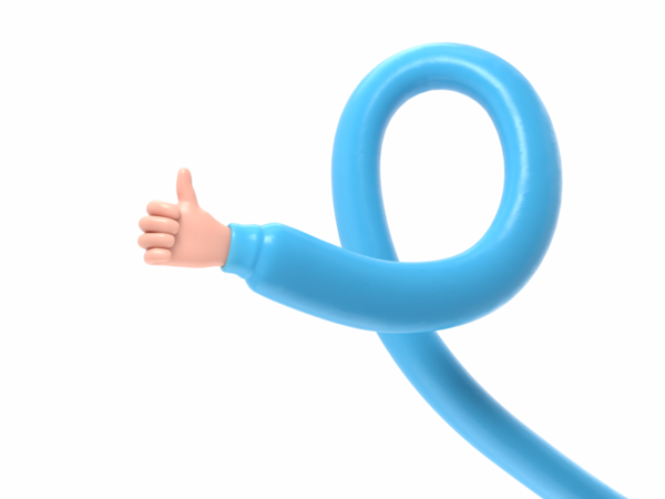 Tamam imzalı 3 boyutlu çizgi film karakteri çizimi