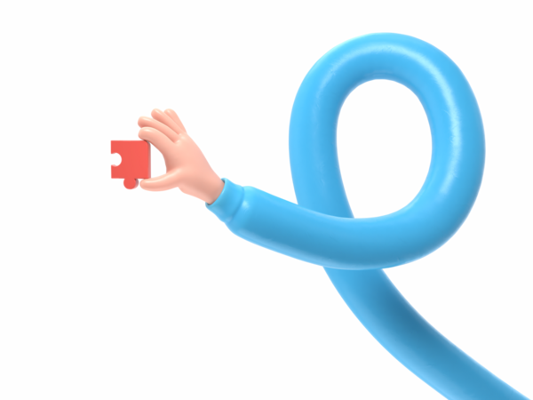 Şeffaf arkaplan modeli. Dört parçadan oluşan beyaz bulmacalı iş birliği birliği. PNG dosyalarını şeffaf arkaplanlara uyarlar. Uzun silah kavramı.