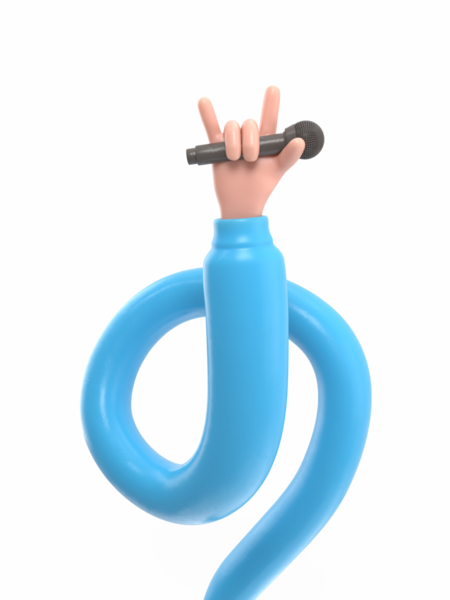 Şeffaf arkaplan modeli. Çizgi filmdeki el mikrofonu tutuyor ve boynuzlarını ya da taş hareketlerini gösteriyor. Saydam arkaplanı olan PNG dosyalarını destekler. Uzun silah kavramı.