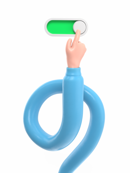 Şeffaf Arkaplan Modeli, çizgi film karakteri eli düğmeyi etkinleştiriyor, kaydırma çubuğu simgesi. PNG dosyalarını şeffaf arkaplan ile yükseltiyor. Uzun silah kavramı.