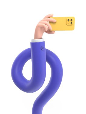 Beyaz arka planda el ele tutuşan soru işareti. 3d illüstrasyon