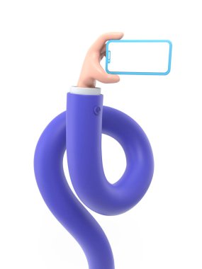 3D cep telefonu taşıyan adam..