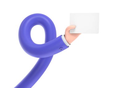 Mavi mıknatısı beyaz arkaplanda tutan 3D karakter.