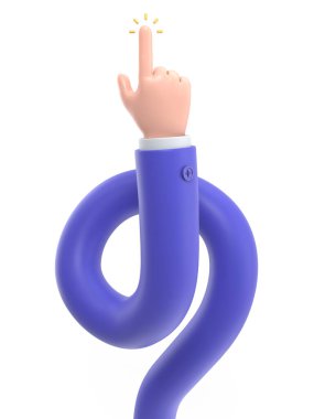 3D karakter mavi at nalı alfabesi w harfini tutuyor.