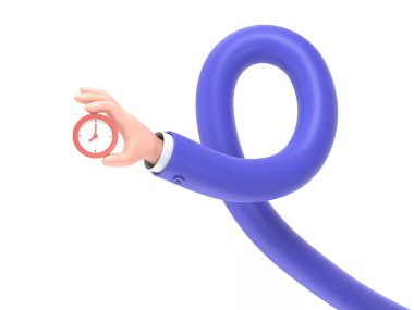 Mavi kravatlı 3 boyutlu karakter.