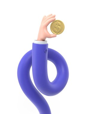 3D karakter mavi işareti tutuyor.