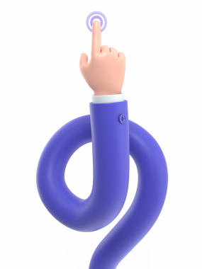 Harfli bir elin karikatürü.