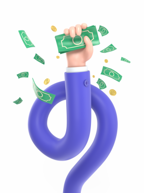 Bir elde para. vektör.