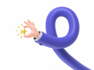 Mavi Noel yıldızının izole edilmiş eli