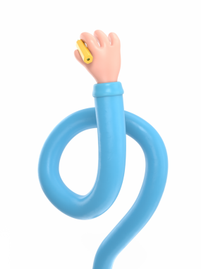 3D el yapımı O harfi ile.