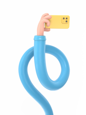 Telefon simgesiyle üç boyutlu el yapımı. vektör tasarımı