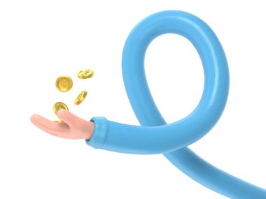 Bir mıknatıs ve bozuk para tutan bir el.