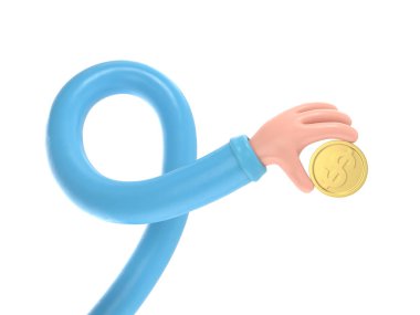 9 numaralı el ele tutuşma sembolü. 3d illüstrasyon