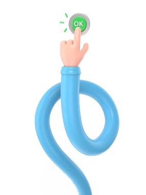 Tamam işaretinde parmağın 3 boyutlu karakteri.