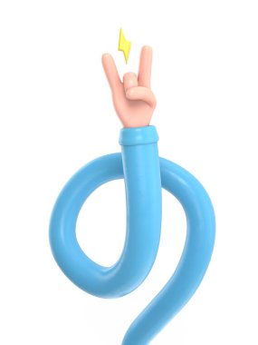 Elinde sarı bir balon tutan mavi çizgi film karakteri.