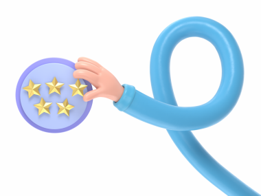 Yıldızın üç boyutlu karakteri. Beyaz arkaplanda izole edilmiş vektör illüstrasyonu.