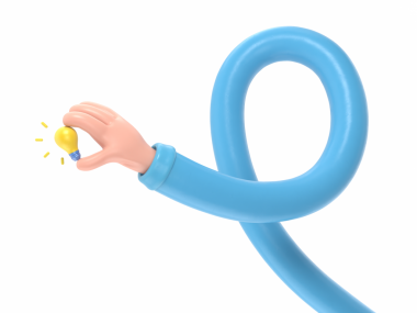 Çizgi film karakteri mavi lastik eldiven tutuyor.