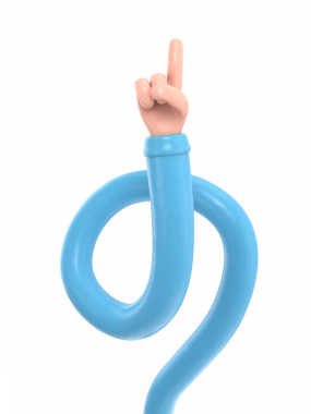 u harfi ile karikatür karakterinin 3 boyutlu canlandırması