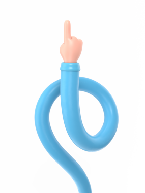 Mavi eldivenli bir el.