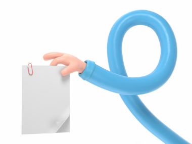 Karikatür karakterinin beyaz kağıtlı 3 boyutlu canlandırması