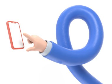 çizgi adam cep telefonu ile