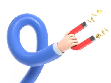 Mıknatısı beyaz arkaplanda izole edilmiş mıknatıs