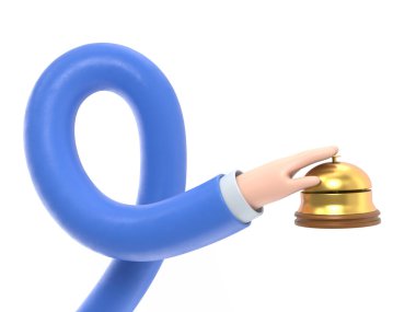 Otel çanının 3 boyutlu karakteri.