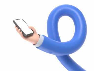 Telefonla el, 3 boyutlu illüstrasyon