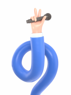 Beyaz arkaplanda u harfini tut. 3 d