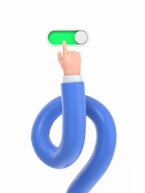 Mavi ampul ikonunu tutan el. vektör illüstrasyonu.