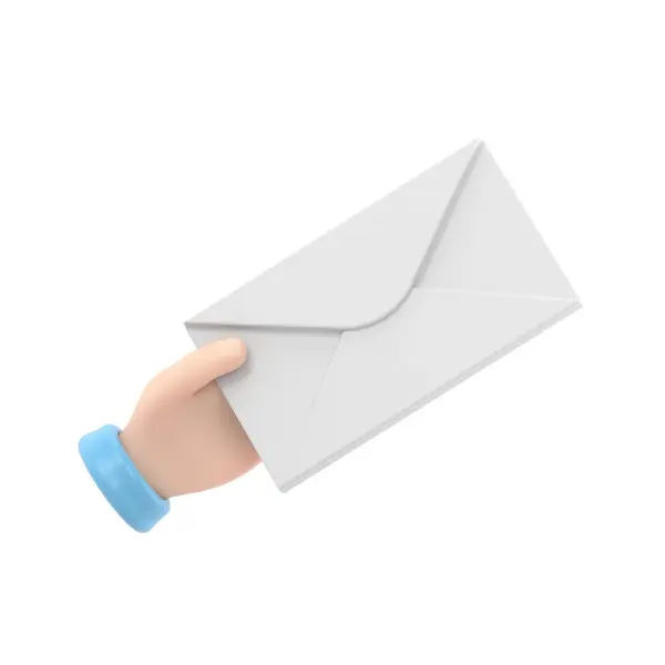 Mão Com Envelope Ilustração Vetorial — Fotografia de Stock