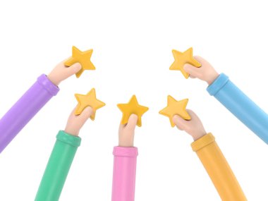 5 yıldızın 3 boyutlu çizimi