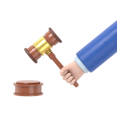 Çizgi film dizaynındaki yargıç tokmağı. vektör illüstrasyonu