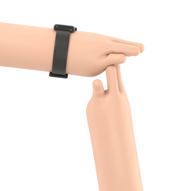 Akıllı bir saati işaret eden bir el.