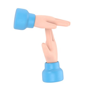 El ele tutuşan mavi halterler beyaz arkaplanda izole edilmiş 3 boyutlu.