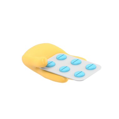 Stüdyoda izole edilmiş bir hapın 3 boyutlu hali.