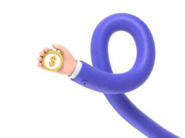 Altın karakter kelepçe tutuyor