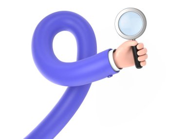 Mavi kravatlı 3 boyutlu çizgi film karakteri.