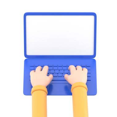 Bir insanın dizüstü bilgisayarı tutarken 3 boyutlu görüntüsü