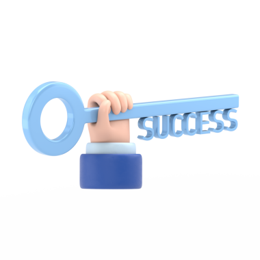 Beyaz arka planda izole edilmiş anahtarı olan bir el. 3d illüstrasyon