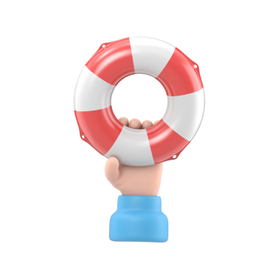 Beyaz arka planda izole edilmiş bir cankurtaran şamandırasının 3 boyutlu görüntüsü