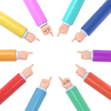 Renkli düğmeli eller